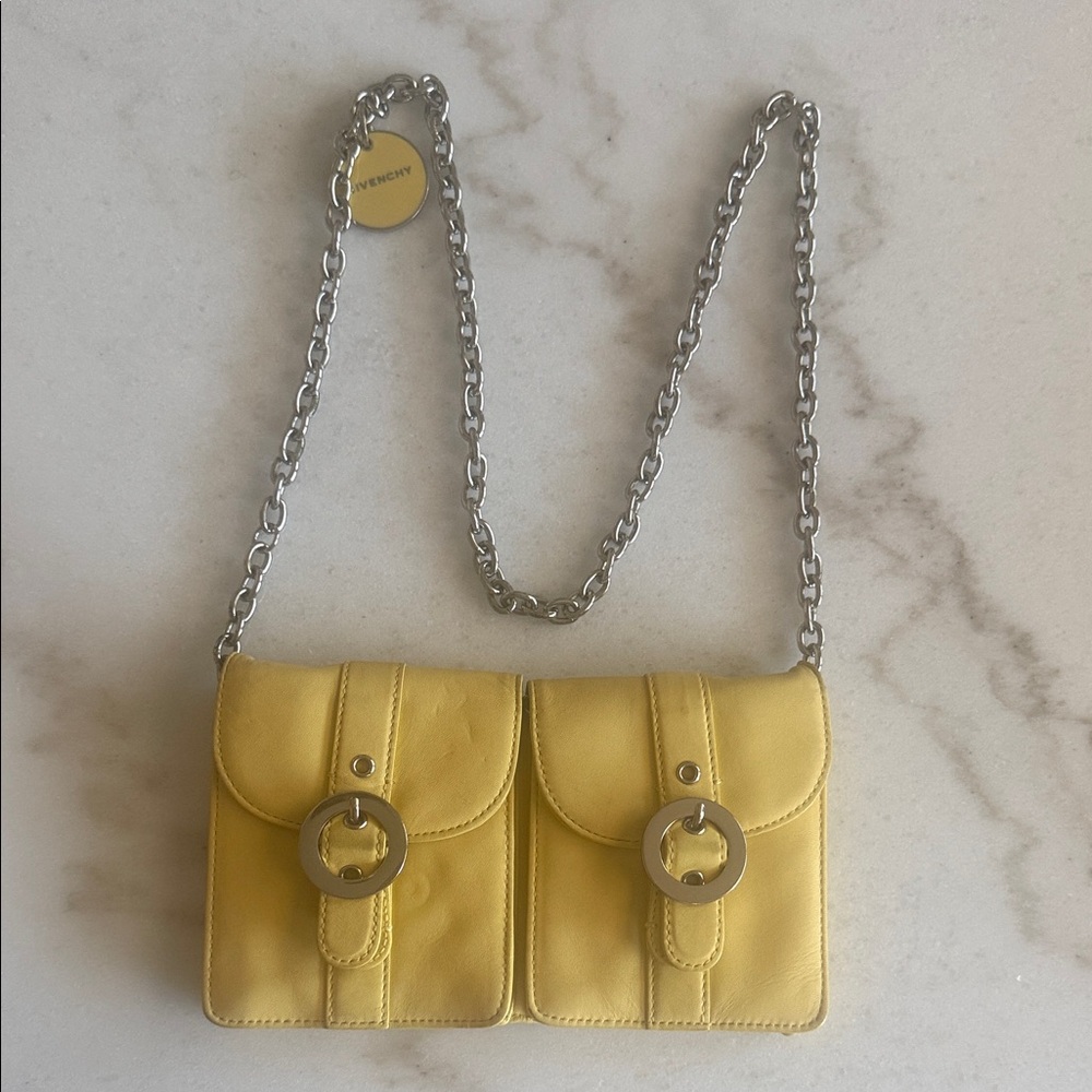 Authentic Givenchy Yellow Leather Crossbody 2014 Timeless Designer Piece-Rare - Picture 4 of 13